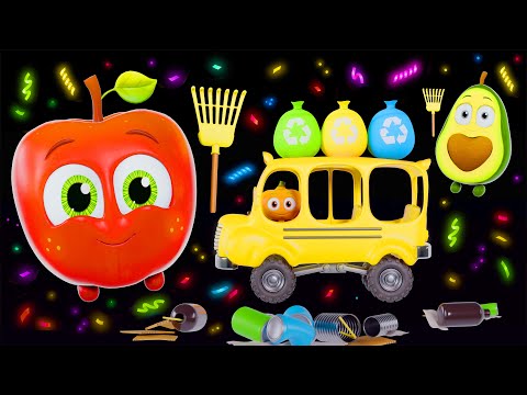 🌍 Funky Fruits Baby Sensory | Wheels on the Bus with Funny Fruits! 🍎🥑🎃 Dance, Play & Grow a Tree