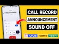 Call Recording Sound Off Call Recording Announcement Off How To Turn Off Call Recording Sound