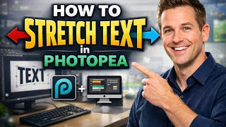 How to STRETCH TEXT in Photopea (Step by Step)