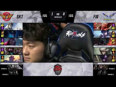 SKT Faker Galio VS FW Maple Aatrox Highlights   2018 Rift Rivals Day 3