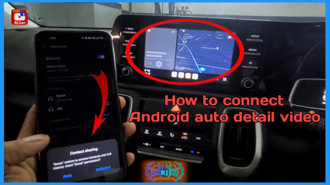 How to connect Android auto |  kia cars detail video. @Rjautotech1 #rj