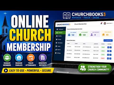 ChurchBooks3 Online Church Membership Tutorial | Manage Members, Families & Attendance video thumbnail