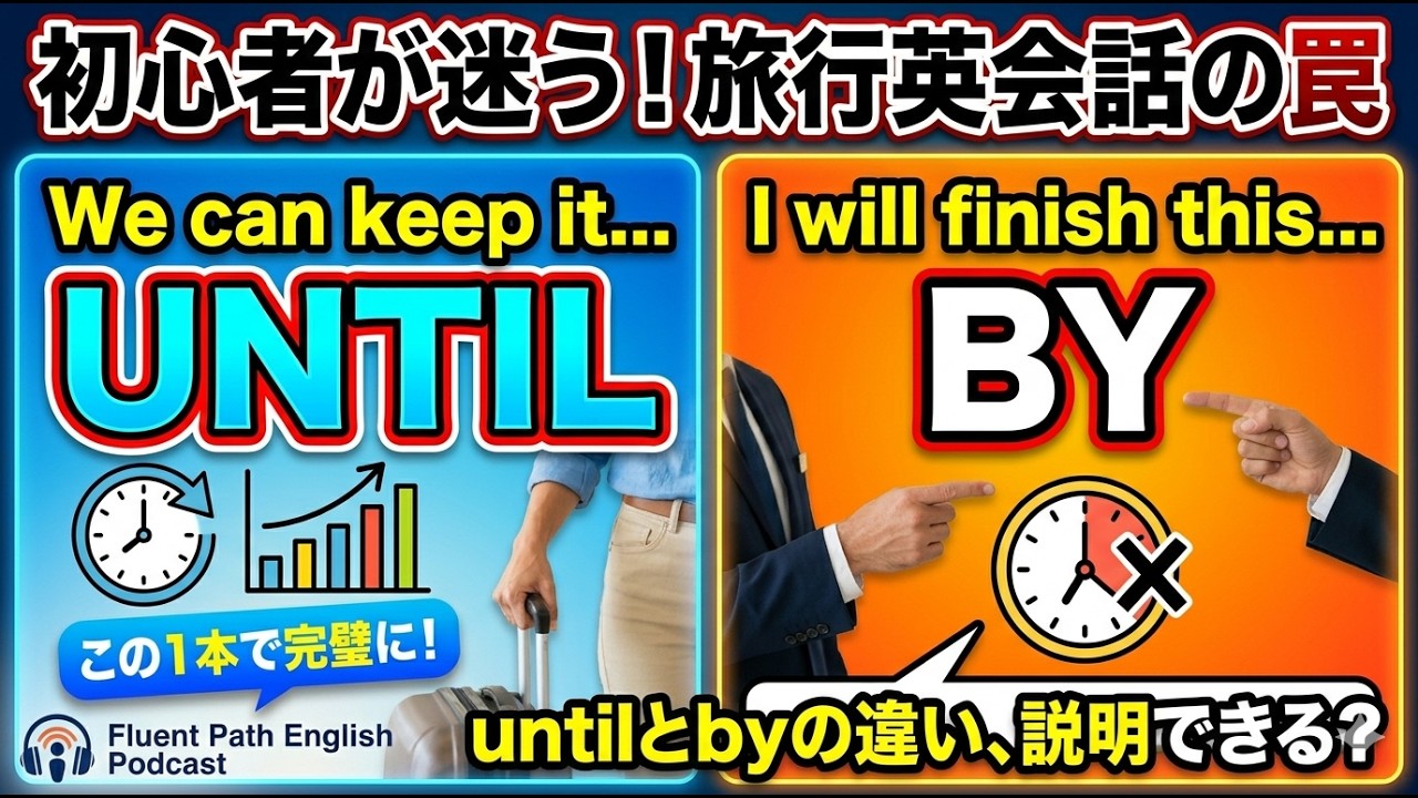 【初心者・初級】みんな迷う「いつまで？」の英語。untilとbyを完璧にマスター！初心者が旅行で一番使う！ホテルのチェックアウト完全ガイド