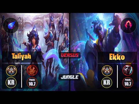 Challenger TALIYAH [Phase Rush] (Jungle) VS  EKKO - Challenger KR Patch 10.7
