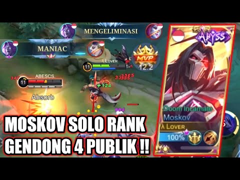 TOP GLOBAL MOSKOV SOLO RANK HAMPIR SAVAGE !! MUSUH SENGAJA LARI KE DALAM BASE - MOBILE LEGENDS