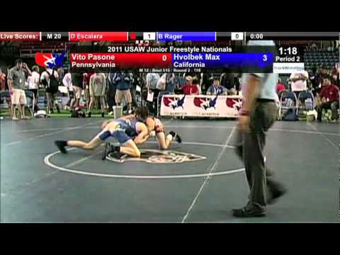 Junior Freestyle 119 - Max Hvolbek (CA) vs. Vito Pasone (PA)