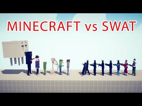 MINECRAFT Team vs SWAT Team - Totally Accurate Battle Simulator TABS