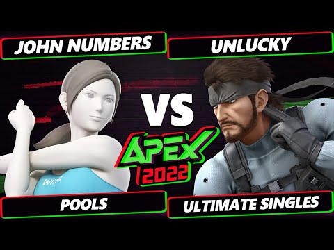 Apex 2022 - John Numbers (Wii Fit Trainer) Vs. Unlucky (Snake) SSBU Ultimate Tournament