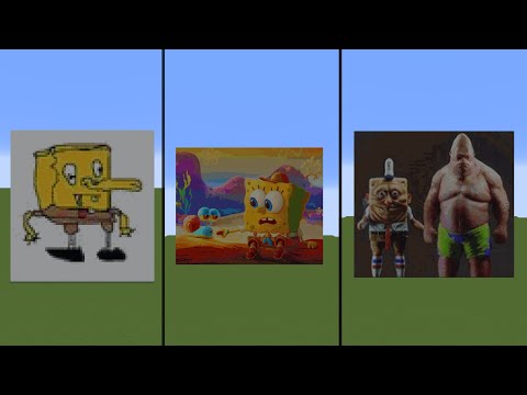 Minecraft: Which SPONGEBOB & GARY art looked the best? 🤔 #Shorts