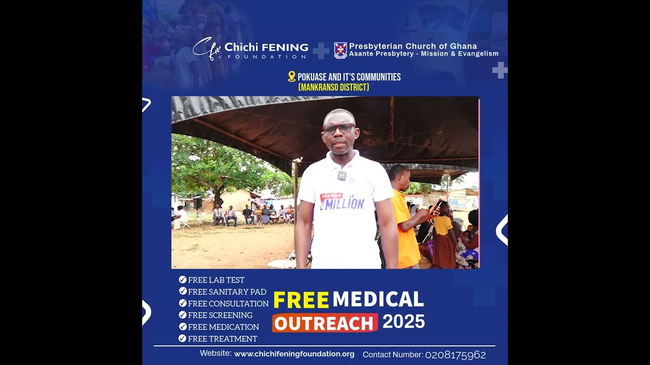 Rev. Kwaku Darko, Mission and Evangelism Director of Asante Presbytery, Reveals Why Mankranso District was Chosen for the PCG’s Medical Mission with Chichi Fening Foundation