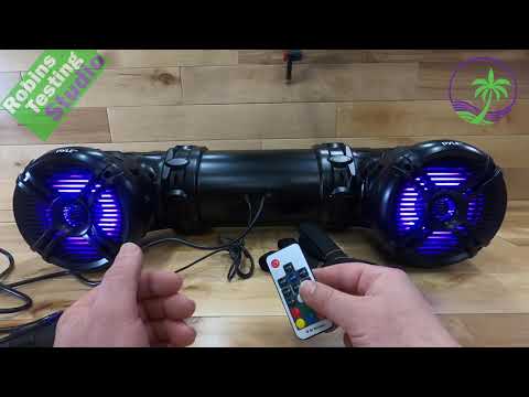 Pyle PLATV65BT Marine ATV Powered Speakers - 4.0 Wireless Bluetooth