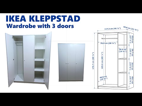 IKEA KLEPPSTAD Wardrobe with 3 doors assembly instructions
