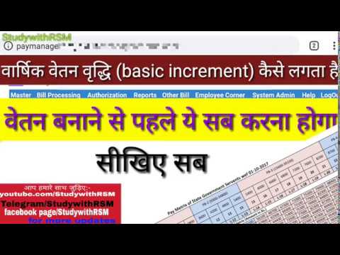 #paymanager  #basic_increment #वार्षिक_वेतन_वृद्धि  #rsr26. #studywithRSM