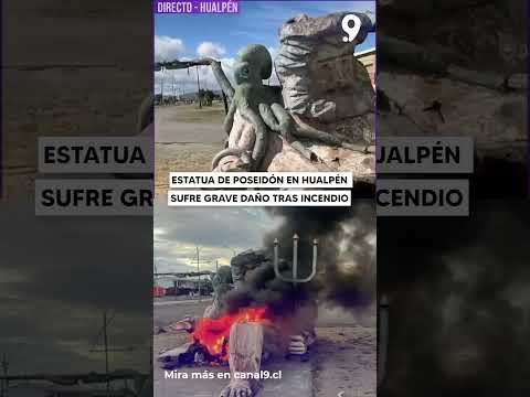 Estatua de Poseidón en Hualpén sufre grave daño tras incendio