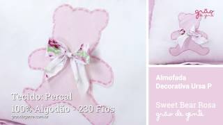 Almofada Decorativa Ursa P Sweet Bear Rosa | Ref: 48330