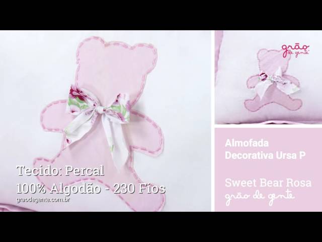Almofada Decorativa Ursa P Sweet Bear Rosa | Ref: 48330