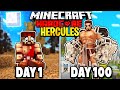 I Survived 100 Days as HERCULES in Minecraft.. Here's What Happened..