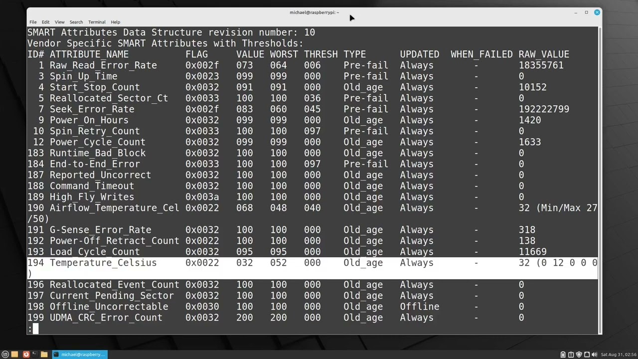 Linux Command Line (111) SMARTmontools