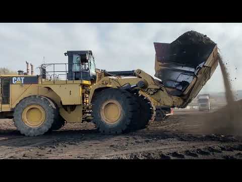 Caterpillar 992G Wheel Loader Loading Coal On Trucks With One Pass - Sotiriadis/Labrianidis Mining