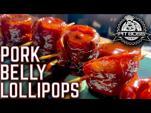 PORK BELLY LOLLIPOPS MADE ON PIT BOSS VERTICAL SMOKER - PELLET SMOKER COOK!