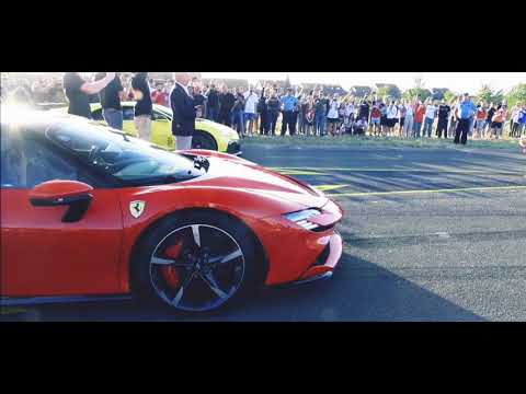 Ferrari Sf90 Stradale Vs Bugatti Chiron Pur Sport drag race