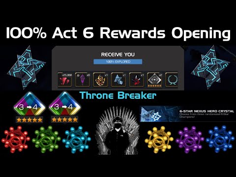100% Act 6 Rewards Opening | 6 Star Nexus Crystal | 6 Star Awakening Gem | T5CC