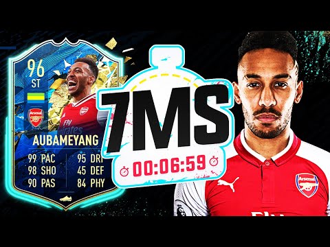 THE BEST TOTS STRIKER!! 96 AUBAMEYANG 7 MINUTE SQUAD BUILDER - FIFA 20 ULTIMATE TEAM