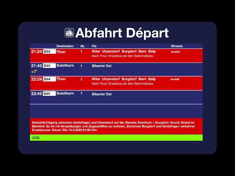 BLS TTS Info BV • Gerlafingen • Brand im Bahnhof