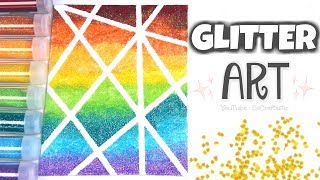 PAINTING with RAINBOW GLITTER! ✨ Abstract Wall Art that Sparkles