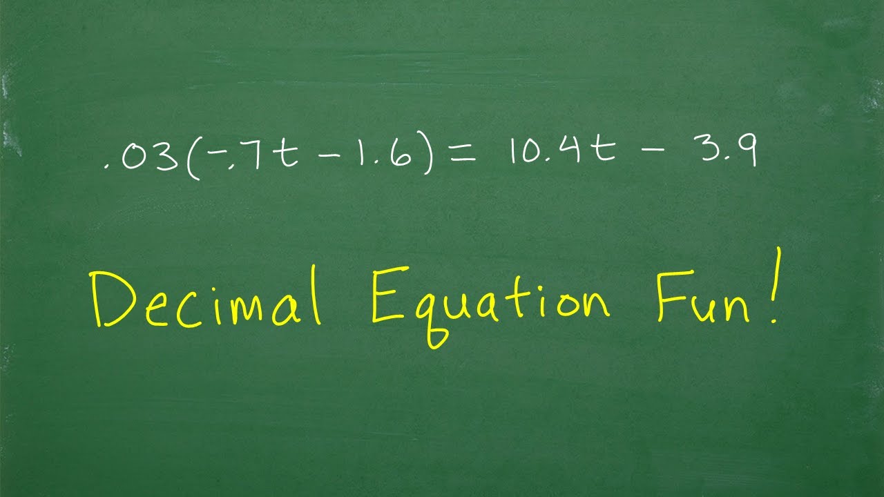 Let’s solve DECIMAL equations – get your calculator ready!