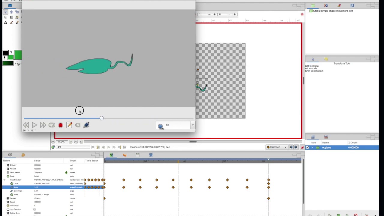 Synfig Tutorial - EASY/BASIC - Step 2- Moving / changing shape across timeline. (AKA ANIMATING!)