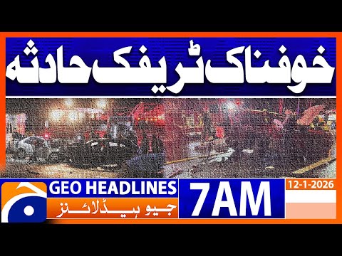 Truck hits protesters during demonstration | Headlines Geo News 7 AM (12 Jan 2026)