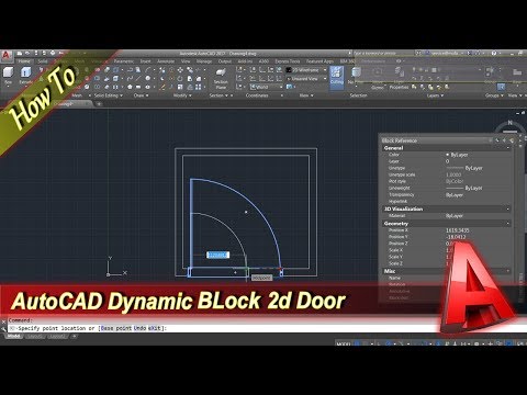Autocad Tutorial Dynamic Block 2D Door With Stretch And Scale Actions