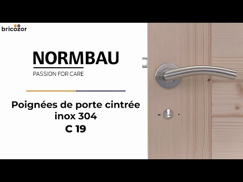 Poignées cintrée de porte sur rosace ronde - inox 304 - C 19 NORMBAU