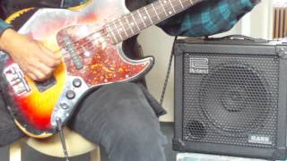 Video thumbnail for Relic Copy of Fender Jazz Bass 1962 ex Hofner JB + Roland Cube 30 Bass by anton vavra