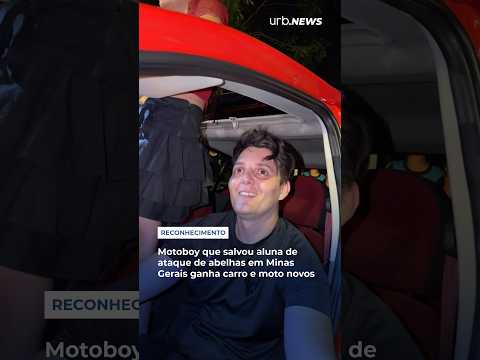 Motoboy que salvou aluna de ataque de abelhas em Minas Gerais ganha carro e moto novos