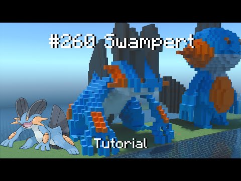 How to build a Pokémon Swampert statue in Minecraft (Tutorial)