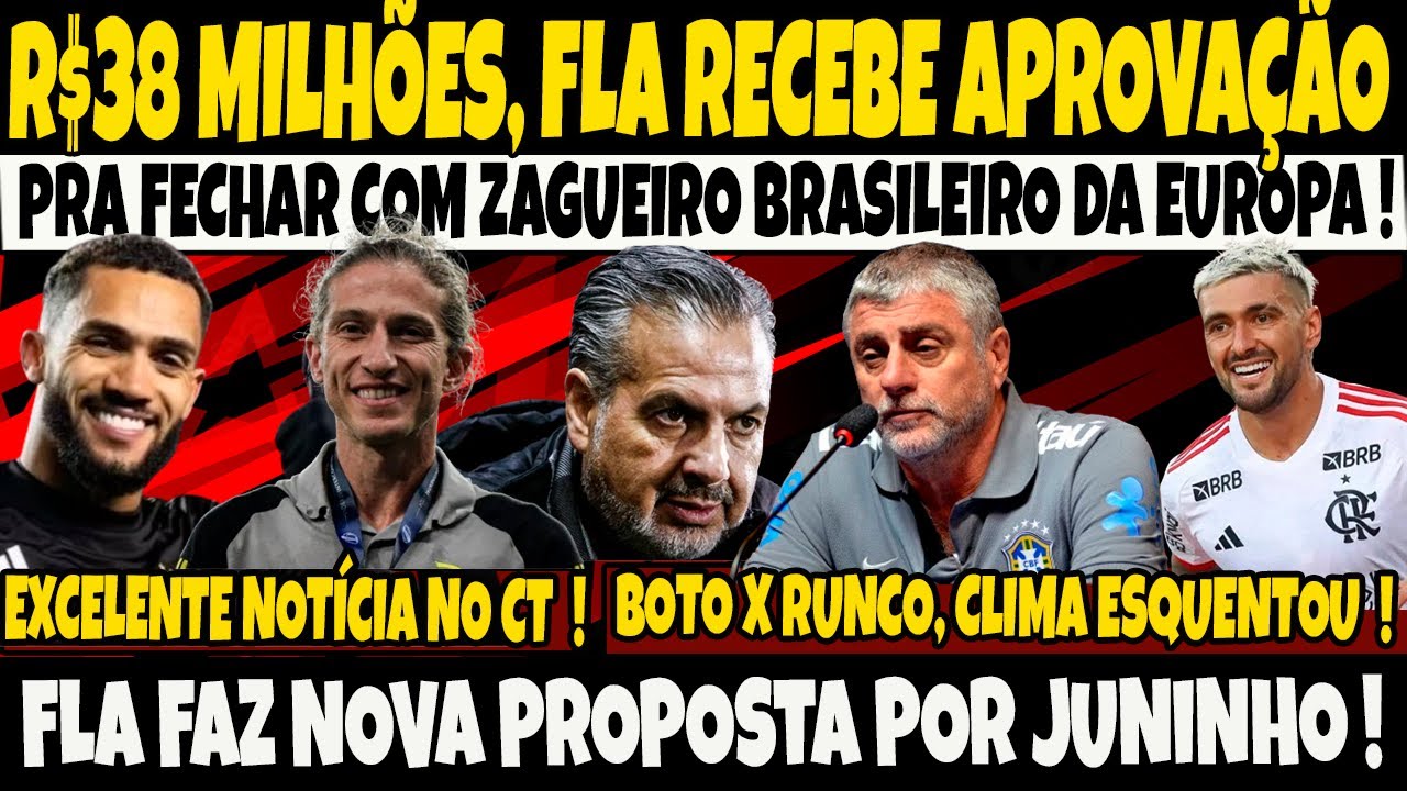 R$38 MILHÕES, FLA RECEBE APROVAÇÃO PARA ANUNCIAR ZAGUEIRO BRASILEIRO DA EUROPA/JUNINHO MAIS PERTO/E+