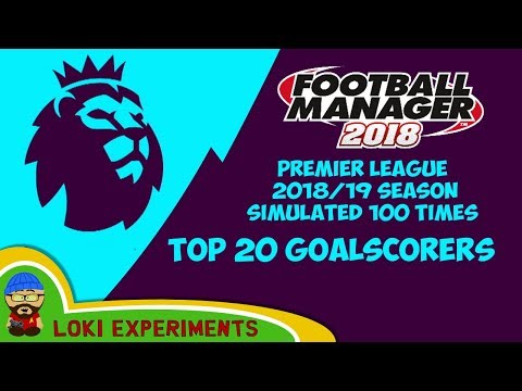 Top Goalscorers - Premier League 2018/19 Simulated 100 Times - A Football Manager 2018 Experiment