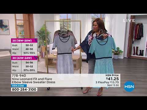 Nina Leonard Fit and Flare Elbow Sleeve Sweater Dress