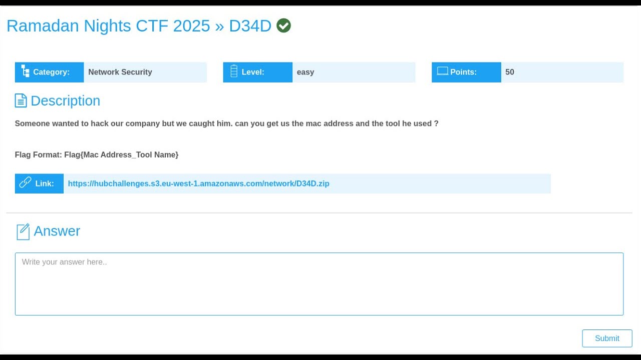 Writeup D34D Challange | Ramadan Nights CTF 2025 CyberTalents | #t3s1a0x