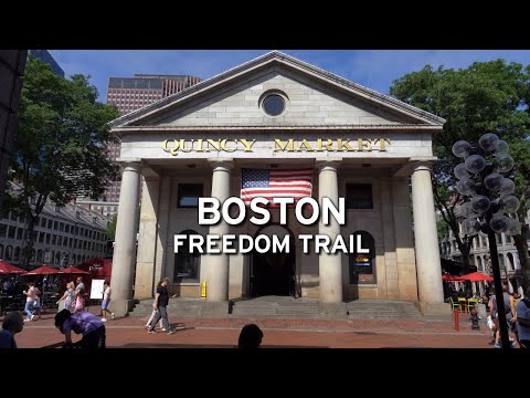 🇺🇸 Boston - Freedom Trail from Quincy Market to Boston Common (4K)