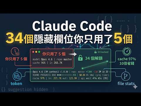 Claude Code 状态列进阶攻略：配额倒数、缓存效率、隐藏字段全部接上