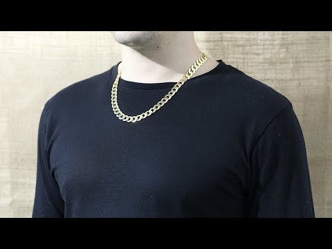 R8_22 - 9ct Gold Italian Curb Chain 10mm  22"