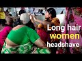 Long Hair Women Headshave By Lady Barber Women Headshave In Temple