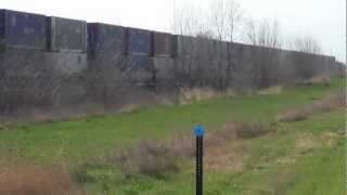 preview picture of video 'Union Pacific AC45CCTE no. 7888 leads an intermodal freight near Cozad, Nebraska, April 2011'