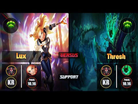 GrandMaster LUX [Guardian] (Support) VS  THRESH - Grandmaster KR Patch 10.16
