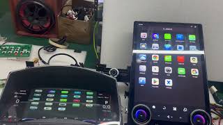 Belsee Aftmerket Digital Dash Gauge Cluster and Tesla Style Screen Head Unit for Nissan GTR