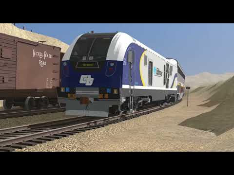 SP GS-4 war baby and AMTK San Joaquin with SC44 meet in Trainz 2019