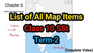 Map Work for Term 2 (Class 10 SSt) Complete Video